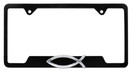 Christian Fish Black Open License Plate Frame - Open Black/Fish