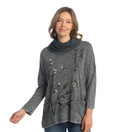 Jess & Jane Mineral Washed Cowl Neck Tunic - M99 (Curiousity Charcoal)