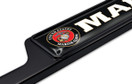 Full-Color Marines Retired Black Open License Plate Frame