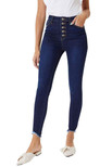Kan Can Women's High Rise Button Fly Distressed Super Skinny Jeans | 26, 7273d