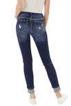 Kan Can Women's High Rise Button Fly Distressed Super Skinny Jeans | 31, 6192d