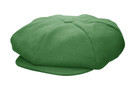 Emstate Mens Melton Wool 8 Panel Applejack Newsboy Baker Boy Cap Made in USA - One Size, Kelly Gree