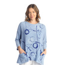 Jess & Jane Mineral Washed Gauze Tunic w/Pockets M103 (X-Large, Balboa Cornflower Blue)