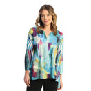 Jess & Jane High-Low Tunic with Chiffon Border | 1X, Capri