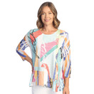 Jess & Jane Burnout Tunic with Mesh Contrast | 1X, Novel