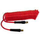 Interstate Pneumatics HR34-010 1/4 Inch 10 ft long w/1/4 Inch NPT Swivel Fittings, Recoil Red Polyurethane Hose