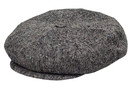 Emstate Mens Melton Wool 8 Panel Applejack Newsboy Baker Boy Cap Made in USA, Tweed Grey