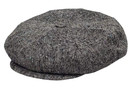 Emstate Mens Melton Wool 8 Panel Applejack Newsboy Baker Boy Cap Made in USA | One Size, Tweed Grey