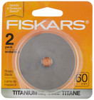 Fiskars 60mm Titanium Rotary Blades (2 Pack) - Rotary Cutter Blade Replacement | Crafts, Sewing, and Quilting Projects - Silver