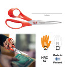 Fiskars 6411501985019 Left-Handed General Purpose, Scissors Length: 21 cm, Quality Steel/Synthetic Material, Classic, one, Red