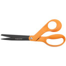 Fiskars Non-Stick Bent Handle Right Handed Pointed Scissors, 8 Inches, Orange