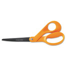 Fiskars Non-Stick Bent Handle Right Handed Pointed Scissors 8-Inches, Orange