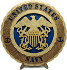 Navy Armed Forces Military Decorative Custom Laser Three Dimensional Wooden Wall Plaque Blue