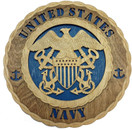 Navy Armed Forces Military Decorative Custom Laser Three Dimensional Wooden Wall Plaque Blue