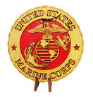 Custom Laser Accents Armed Forces Marines Military Decorative Laser Three Dimensional Wooden Desk Plaque 4"