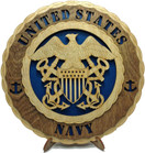 Navy Armed Forces Military Decorative Custom Laser 3D Wooden Wall Plaque Blue