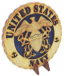 CLA Navy Armed Forces Military Decorative Laser Wooden Desk Plaque 4-inch
