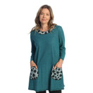 Jess & Jane Fleece Tunic (Dots Teal)