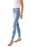 Kan Can Women's High Rise Button Fly Distressed Super Skinny Jeans - 25, 7310l