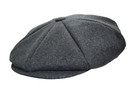 Emstate Mens Melton Wool 8 Panel Applejack Newsboy Baker Boy Cap Made in USA | One Size, Charcoal