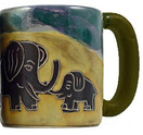 Mara Stoneware Mug - Elephants - 16 oz