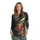 Jess & Jane Sublimation Top with Round Hem Dunes 