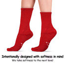 World's Softest Classic Crew Socks - Ultra Soft Crew Socks for Women and Men | Medium, Red