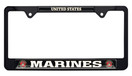 Marines USA Black License Plate Frame