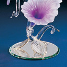 Glass Baron Hummingbird w/ Fuchsia Flower Figurine