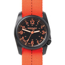 BERTUCCI 11042 DX3 Field Resin Dash-Striped Drab Orange Nylon Strap Black Dial Watch