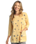 Jess & Jane Mineral Washed Tunic Top M94 (Large, Mirage Wheat)