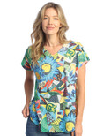 Jess & Jane Pop Art Dolman Cap Sleeve Top 60-1512 (3X, Tonga)