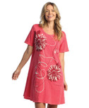 Jess & Jane Mineral Washed Cotton Dress M78 (X-Large, Carmen Raspberry)
