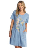 Jess & Jane Mineral Washed Cotton Dress M78 (3X, Nantucket Cornflower Blue)