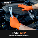 Tiger Grip Orange Superior Grip Disposable Nitrile Gloves, XL Box of 90