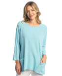 Jess & Jane Women's Coloring Mineral Washed Patch Pocket Cotton Tunic - Medium, Seaglass