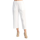 Jess & Jane Mineral Washed Cotton Crop Pants - M107 | Large, White