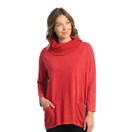 Jess & Jane Mineral Washed Cowl Neck Tunic - M99 | Small, Scarlet Red