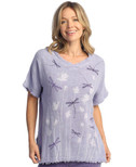 Jess & Jane Mineral Washed Gauze Top - M92 - Small, Fly Time Periwinkle