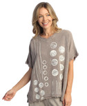 Jess & Jane Mineral Washed Gauze Top - M92 | X-Large, Dot N Line Slate