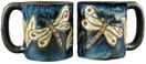 Set Of Four (4) MARA STONEWARE COLLECTION - 16 Oz Coffee/Tea Cup Collectible Mugs - Dragonfly Design