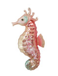 December Diamonds Pink Seahorse Glass Christmas Tree Ornament Sea Life 79-80922			