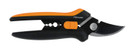 Fiskars Solid Snip Pruner, Floral SP14, Length: 24cm, Steel Blades/Plastic Handle, 1051601, Orange/Black