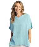 Jess & Jane Mineral Washed Gauze Top - M92 - Large, Seaglass