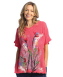 Jess & Jane Mineral Washed Gauze Top - M92 - Medium, Two Beauty Raspberry