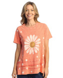 Jess & Jane Print Layered Short Sleeve Top - M82 - 2X, Happy Days Watermelon
