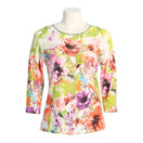 Jess & Jane Victoria Abstract Womens Cotton Top - Large, White