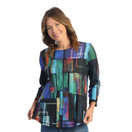 Jess & Jane Women's Sublimation Top - PS3 - 1X, Multicolor Disco