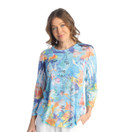 Jess & Jane Burnout 3/4 Sleeve Tunic Top with Round Hem Brooks | AJ2-1840