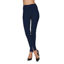 Pants with Front Ankle Slits and Front Zipper - 10, Navy